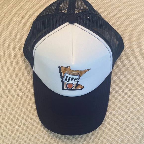 Vintage Miller Lite Minnesota Trucker Hat /Blue & White / Mesh/Snap Back/Unisex - Picture 8 of 10